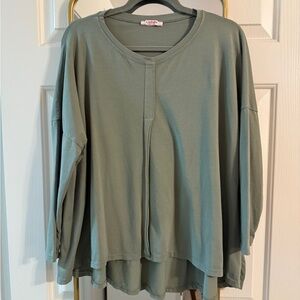 LiaBella Sage Green High Low Top